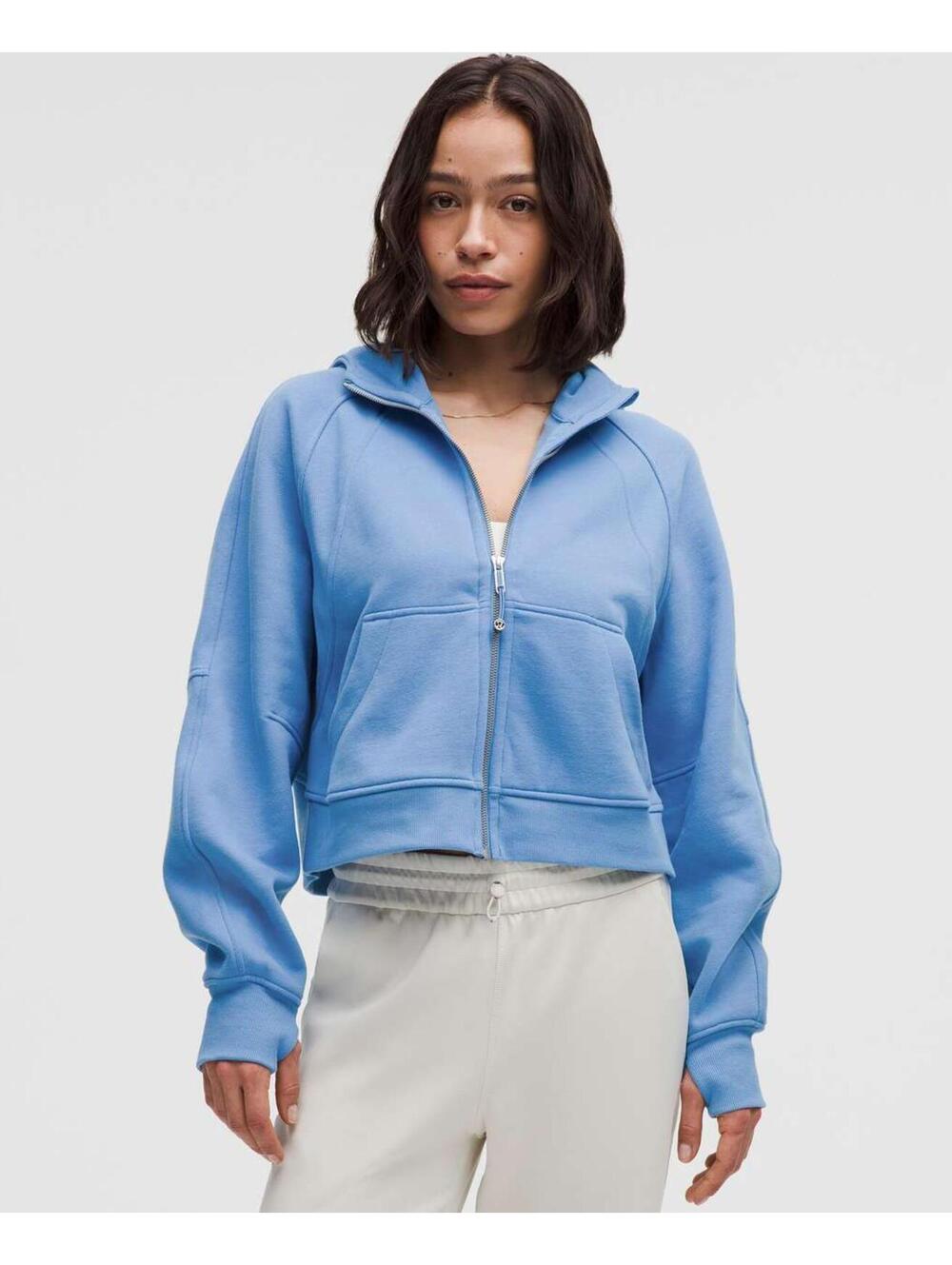 EUC Lululemon Scuba Oversized Full-Zip Hoodie Pool Party Blue Size M/L